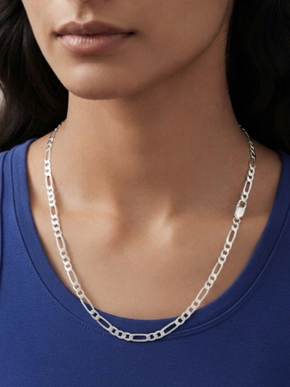 925 Sterling Silver Figaro Chain Necklace